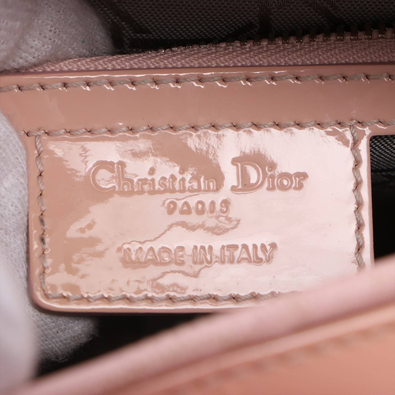 Christian Dior Lady Dior Cannage Patent leather 2way handbag Pink