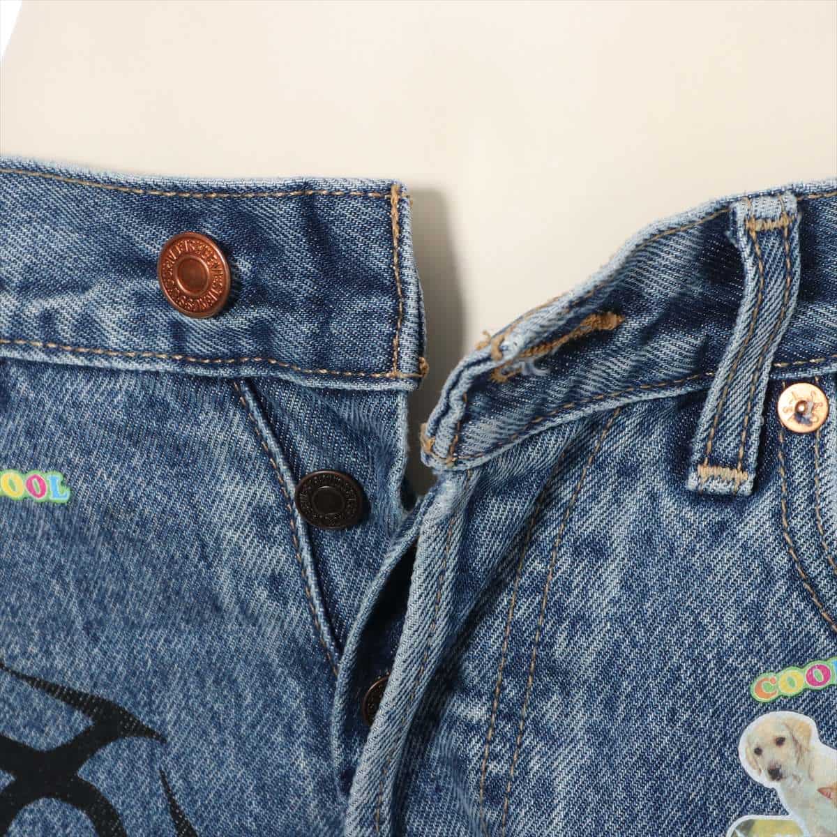 Vetements Cotton Denim pants M Ladies' Blue Levi's Collab 2019SS Sticker Den