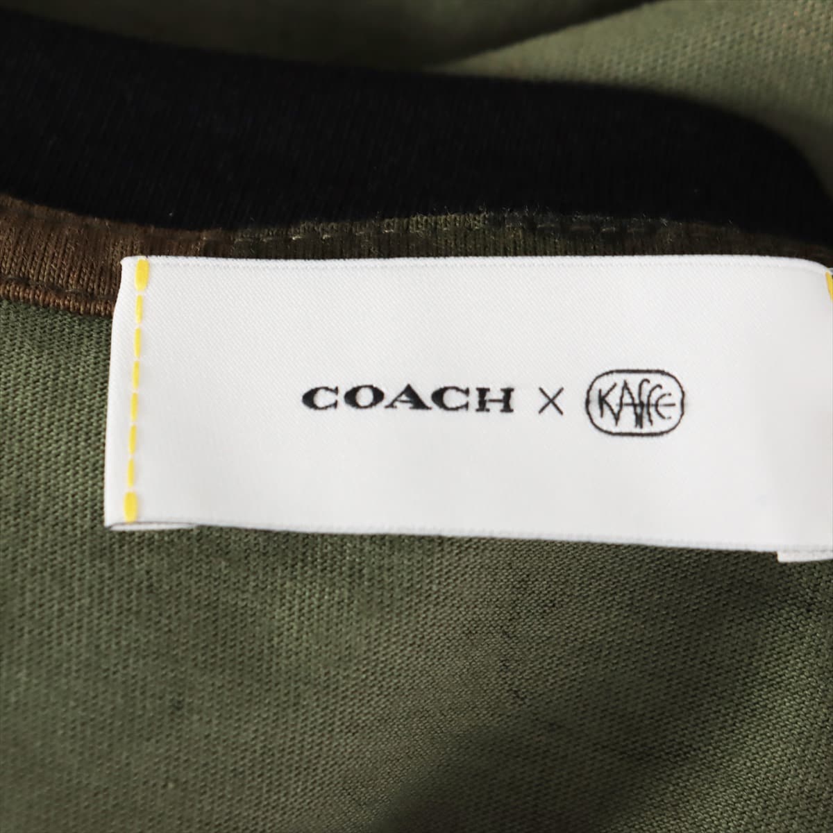 COACH Cotton T-shirt XS Men's Khaki  Kaffe Fasse Collaboration Camouflage