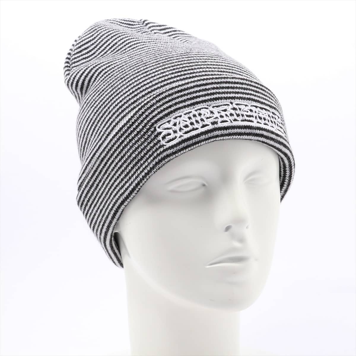 Supreme Knit cap Acrylic Black × White borders