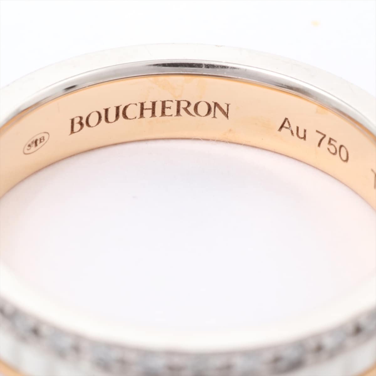 Boucheron BOUCHERON Quatre White half diamond rings 750PG×WG #51