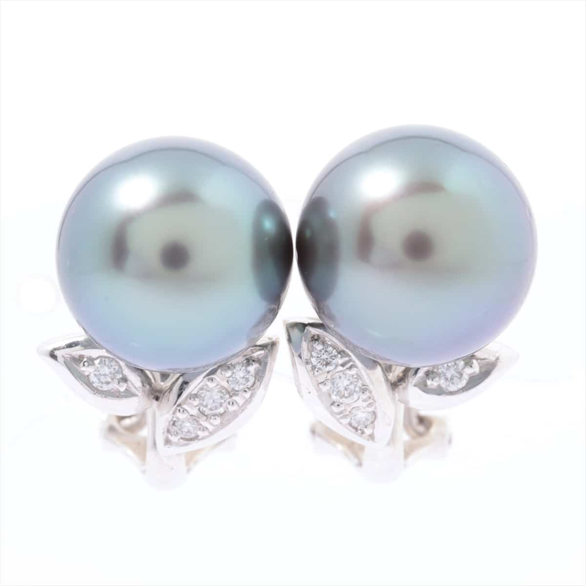 TASAKI TASAKI diamond Pearl Earings K14WG about 0.08ct