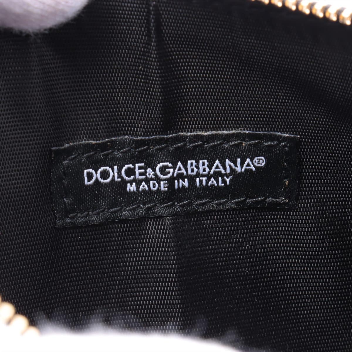 Dolce & Gabbana Logo Flower Leather Card case Black