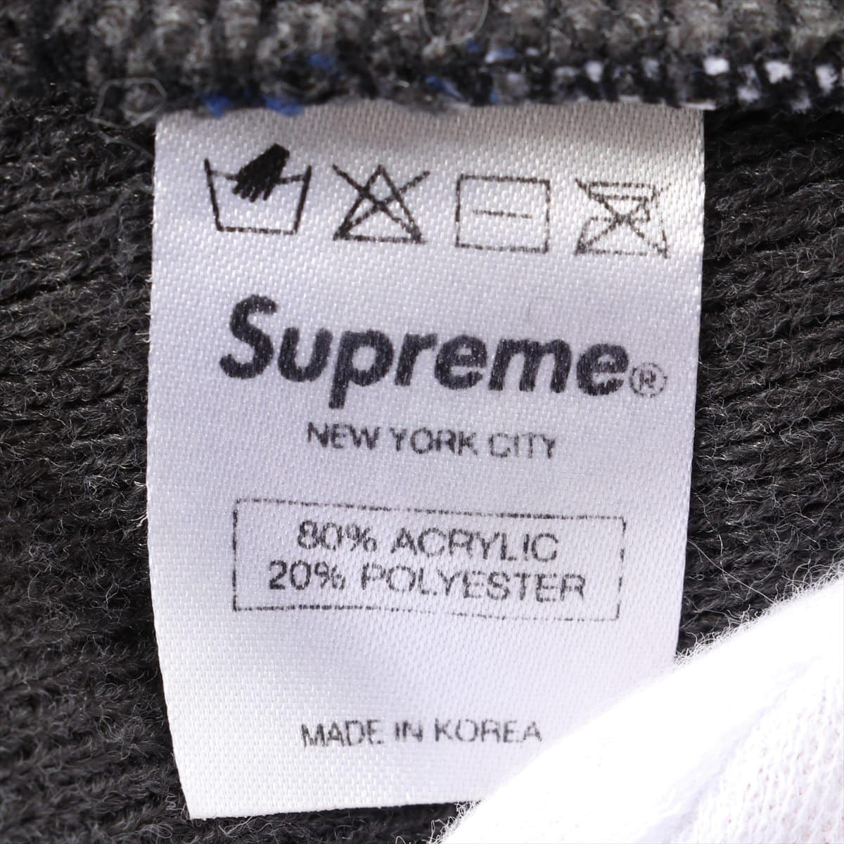 Supreme Knit cap Acrylic Grey