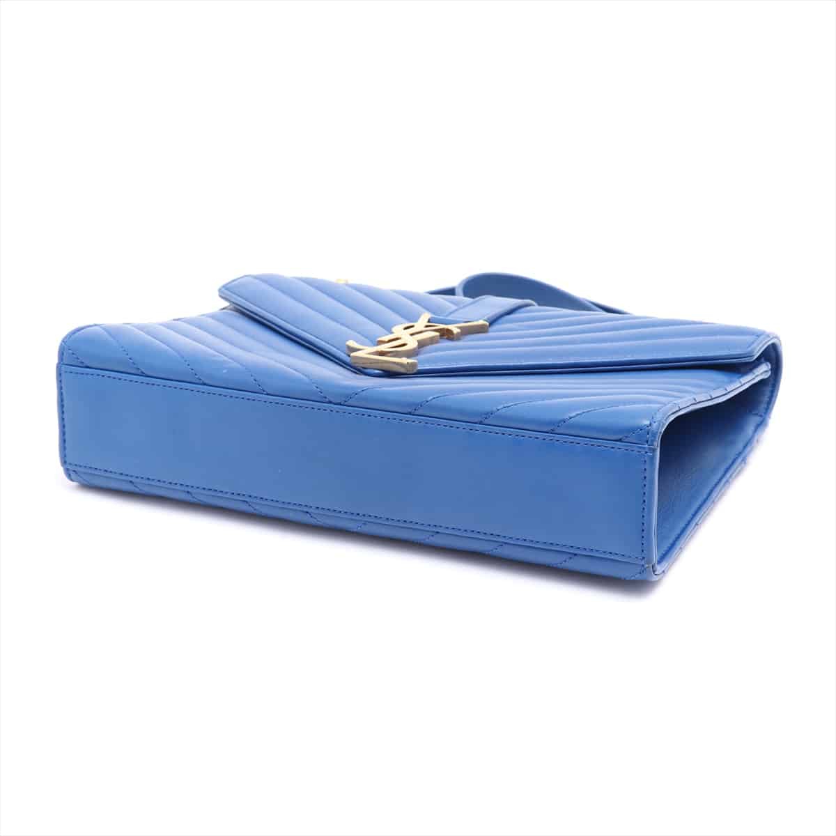 Saint Laurent Paris College Leather Chain shoulder bag Blue 381667