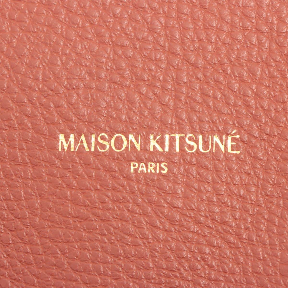 MAISON KITSUNE Leather Coin case Brown