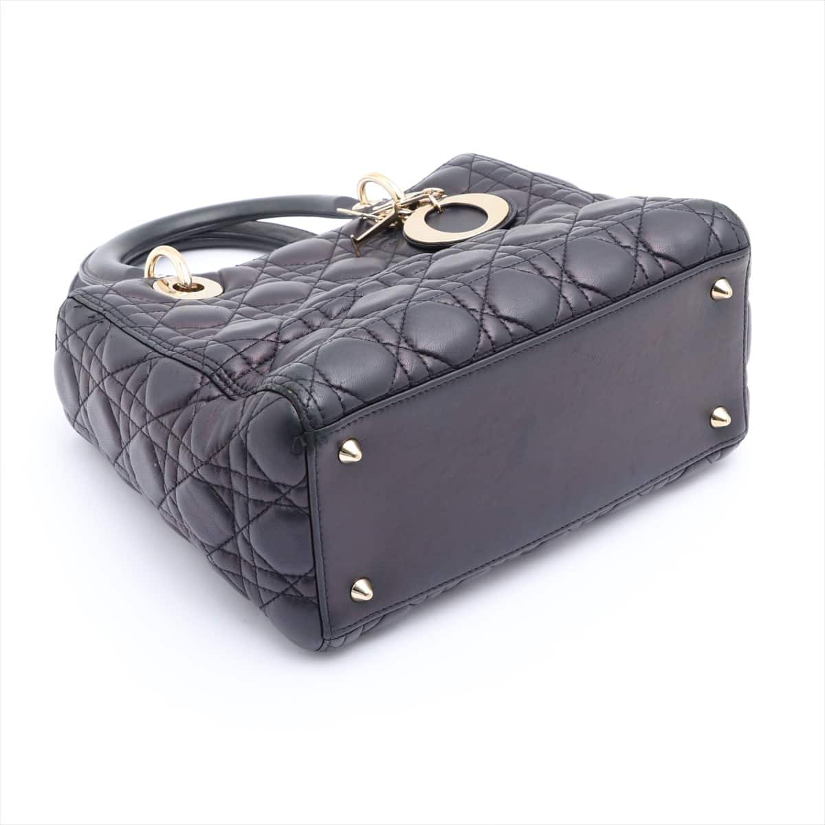 Christian Dior Lady Dior Cannage Leather 2way handbag Navy blue