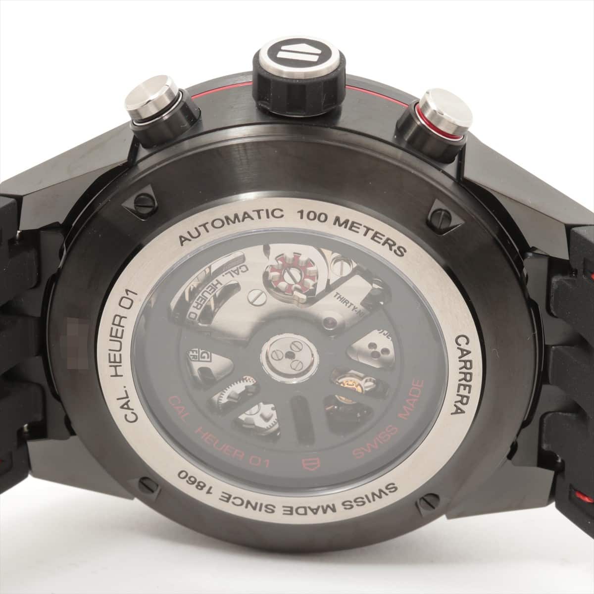 TAG Heuer Carrera Heuer 01 CAR2A1H SS & leather AT Black-Face