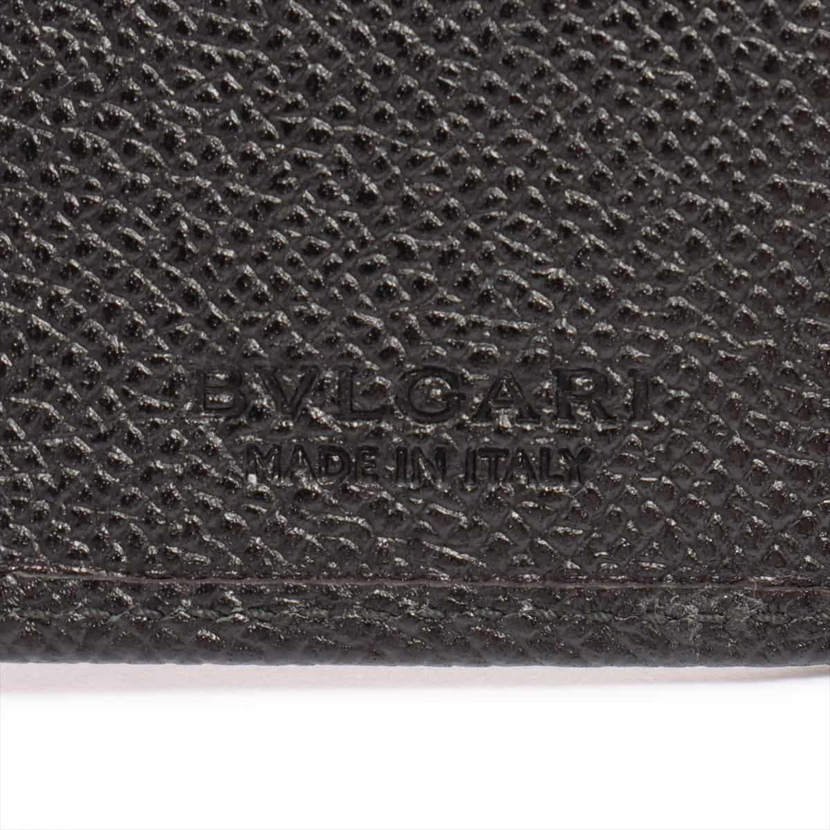 Bvlgari Logo Leather Key case Black