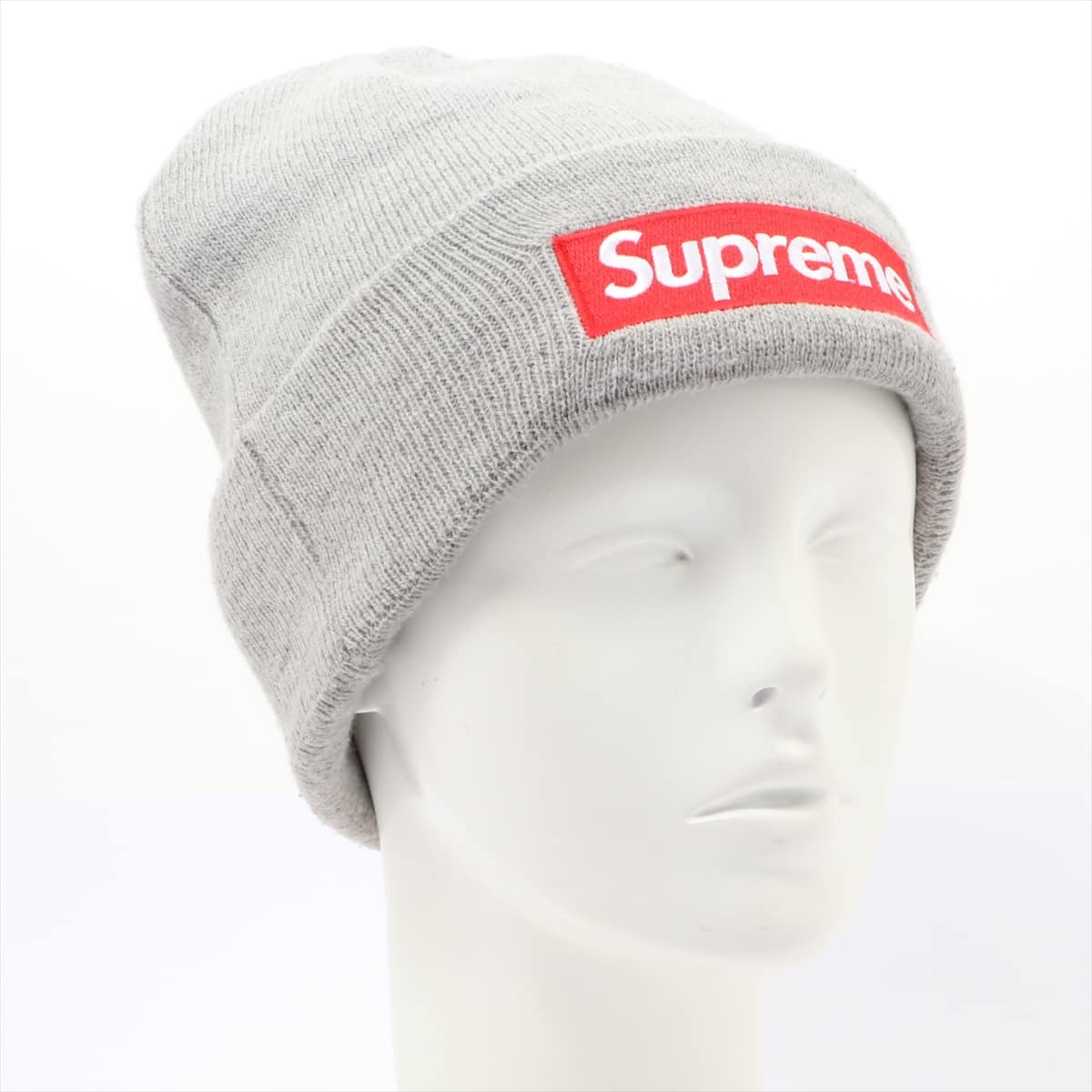 Supreme × New Era Knit hat Acrylic Grey