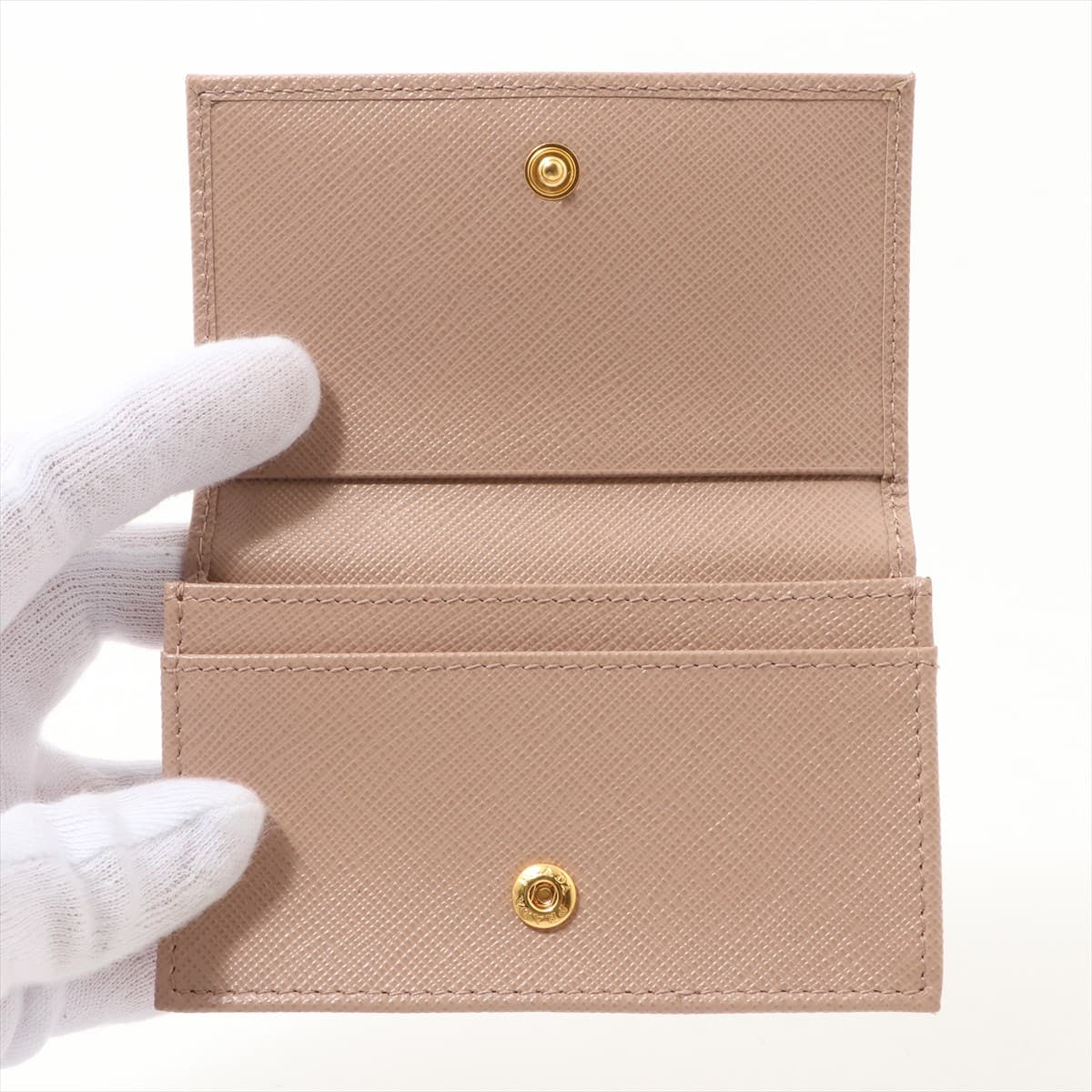 Prada Saffiano 1MC122 Leather Card case Pink