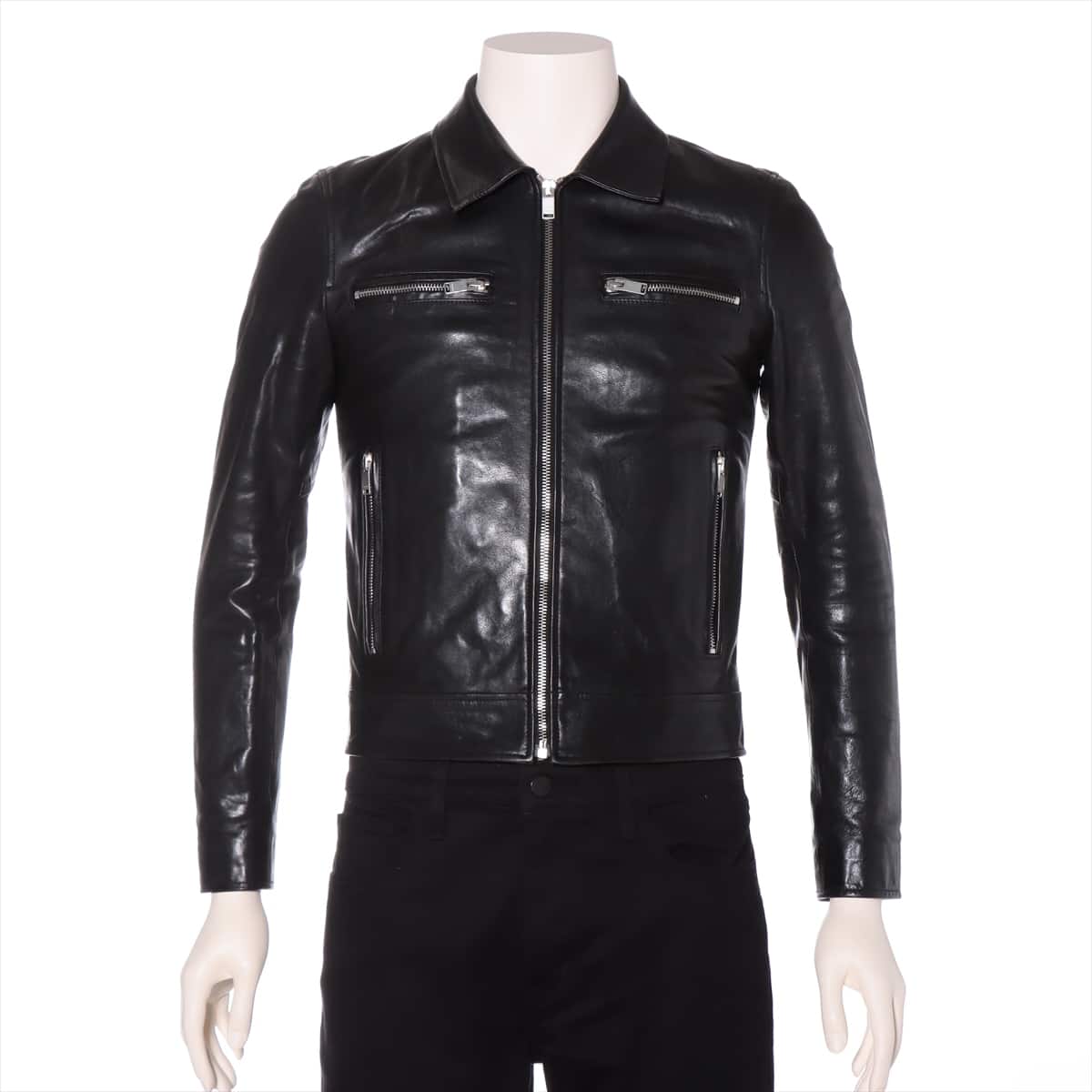 Saint Laurent Paris 14AW Leather Leather jacket 44 Men's Black  361845 Y5GF1