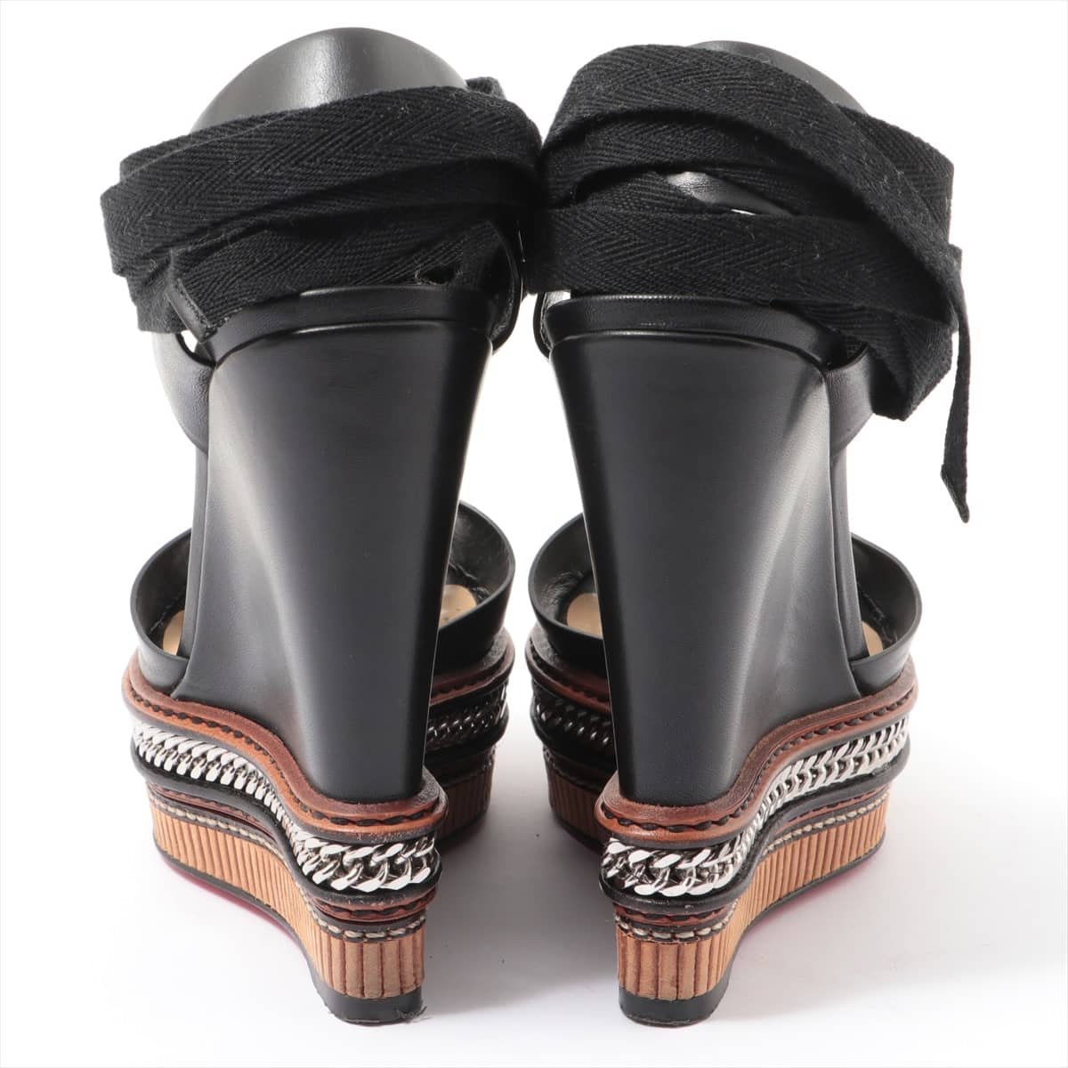 Christian Louboutin Leather Sandals 35 Ladies' Black