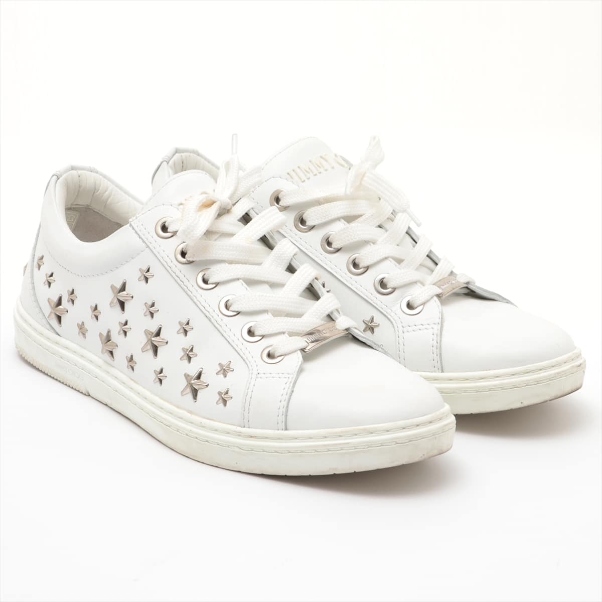 Jimmy Choo Star studs Leather Sneakers 40 Men's White