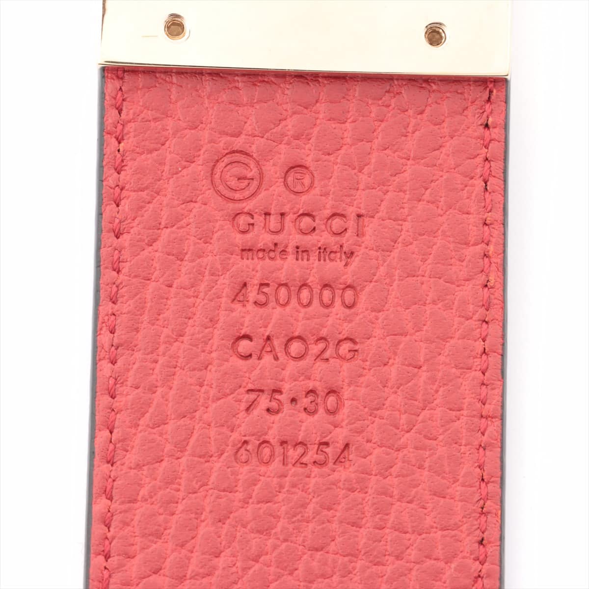 Gucci GG Logo Belt 75・30 Leather Red x Black