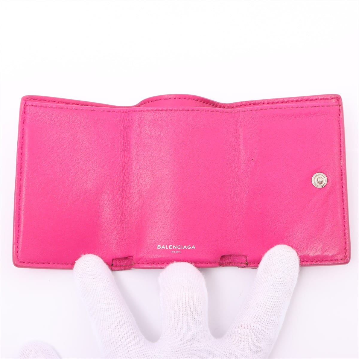 Balenciaga Papier Mini 391446 Leather Wallet Pink
