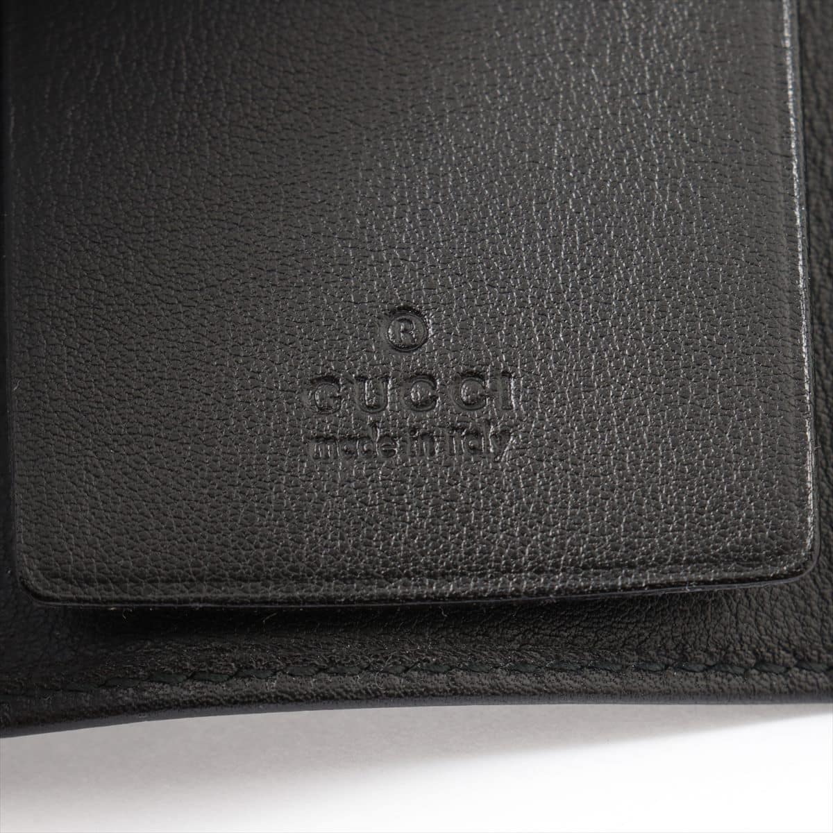 Gucci Logo 033 2031 0880 Leather Key case Black