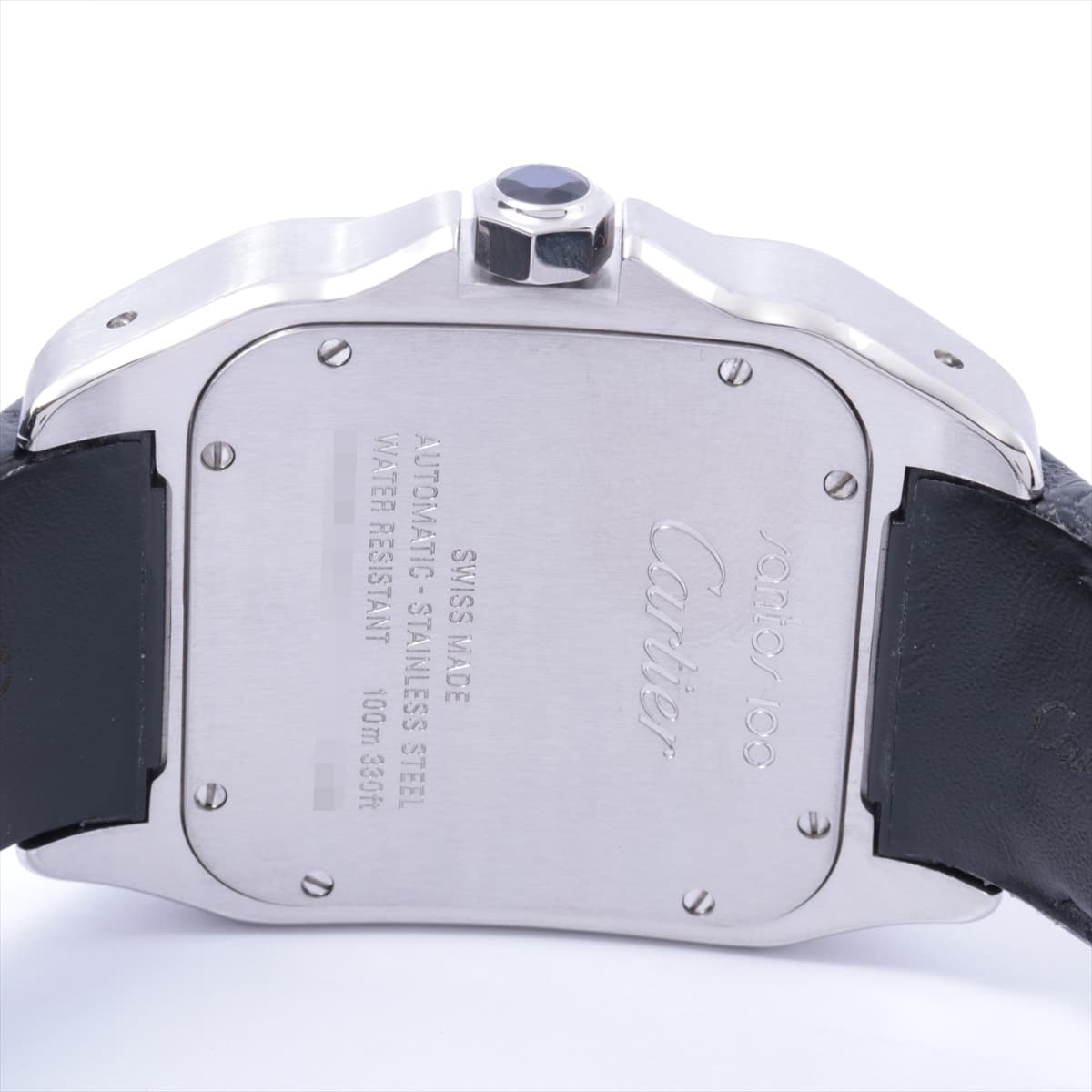Cartier Santos 100 W20073X8 SS & leather AT White-Face