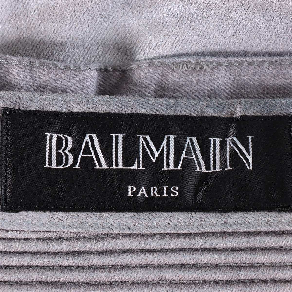 Balmain Cotton Denim pants 28 Men's Grey  Biker