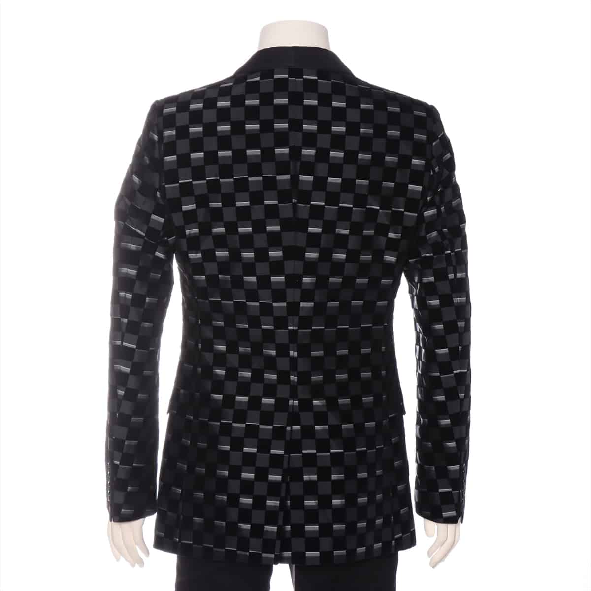 Dolce & Gabbana Silk × Polyester Tailored jacket 46 Men's Black x Gray