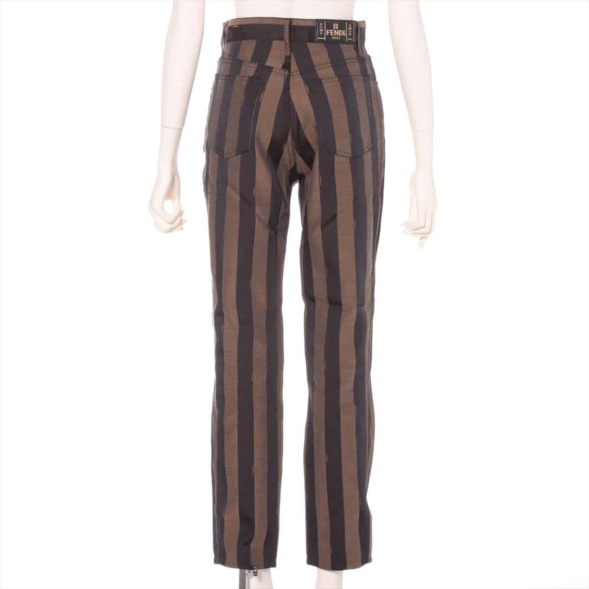 Fendi Cotton & polyester Pants I 41 Ladies' Black × Brown