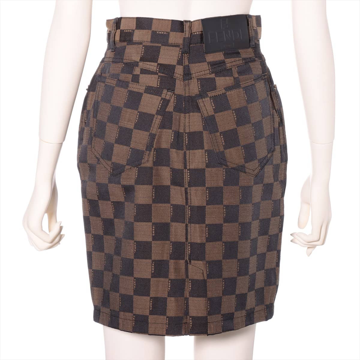 Fendi Cotton & polyester Skirt I 42 Ladies' Black × Brown