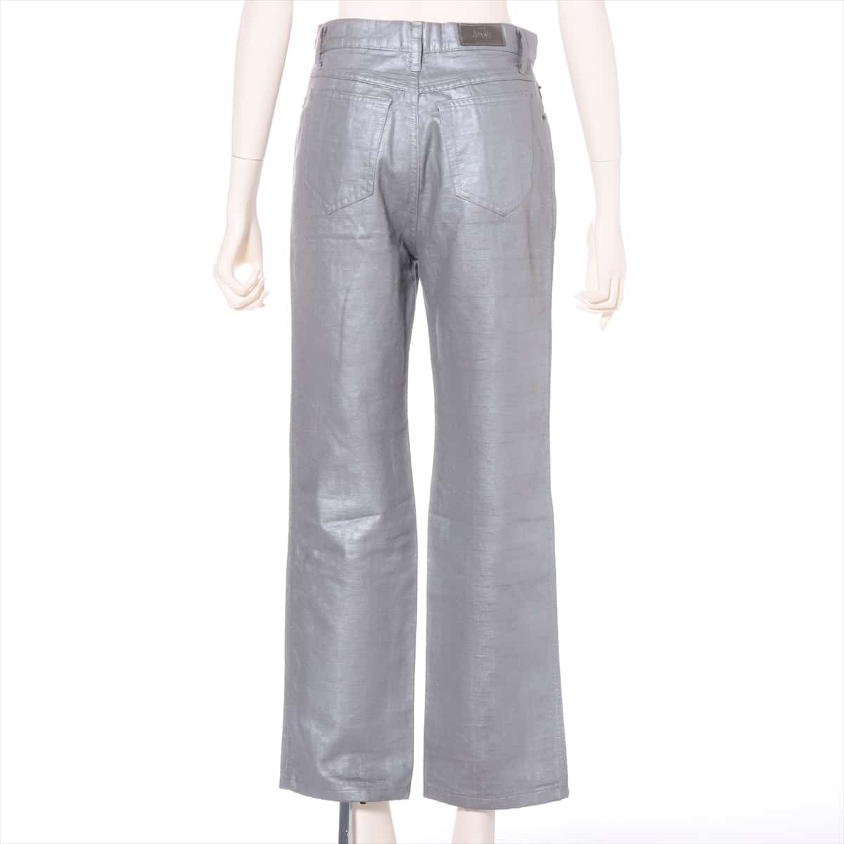 Fendi ZUCCa Cotton Pants I 40 Ladies' Silver