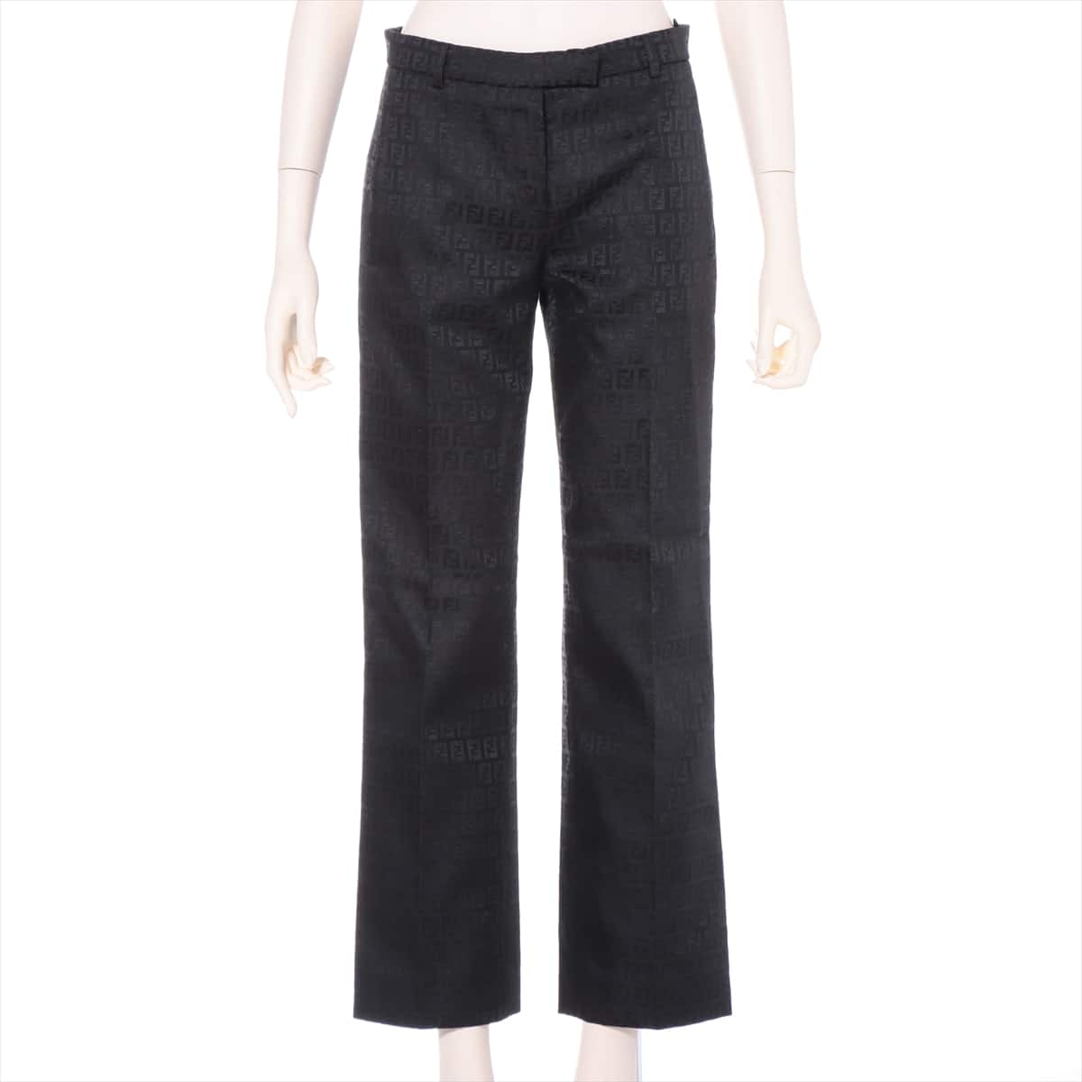 Fendi ZUCCa Cotton & polyester Pants 38 Ladies' Black