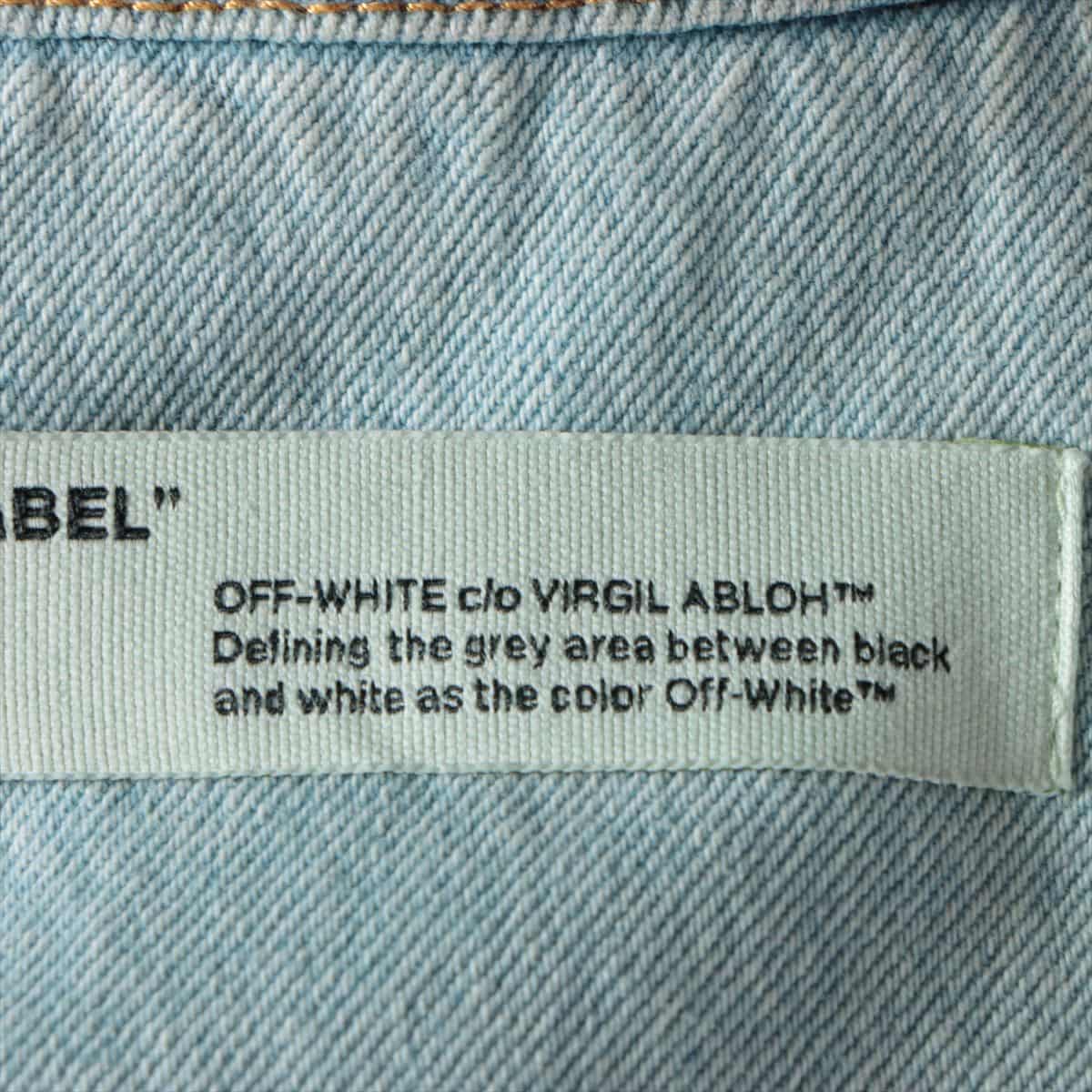 Off-White Cotton Denim jacket M Men's Blue  diagonal stripe Damage processing