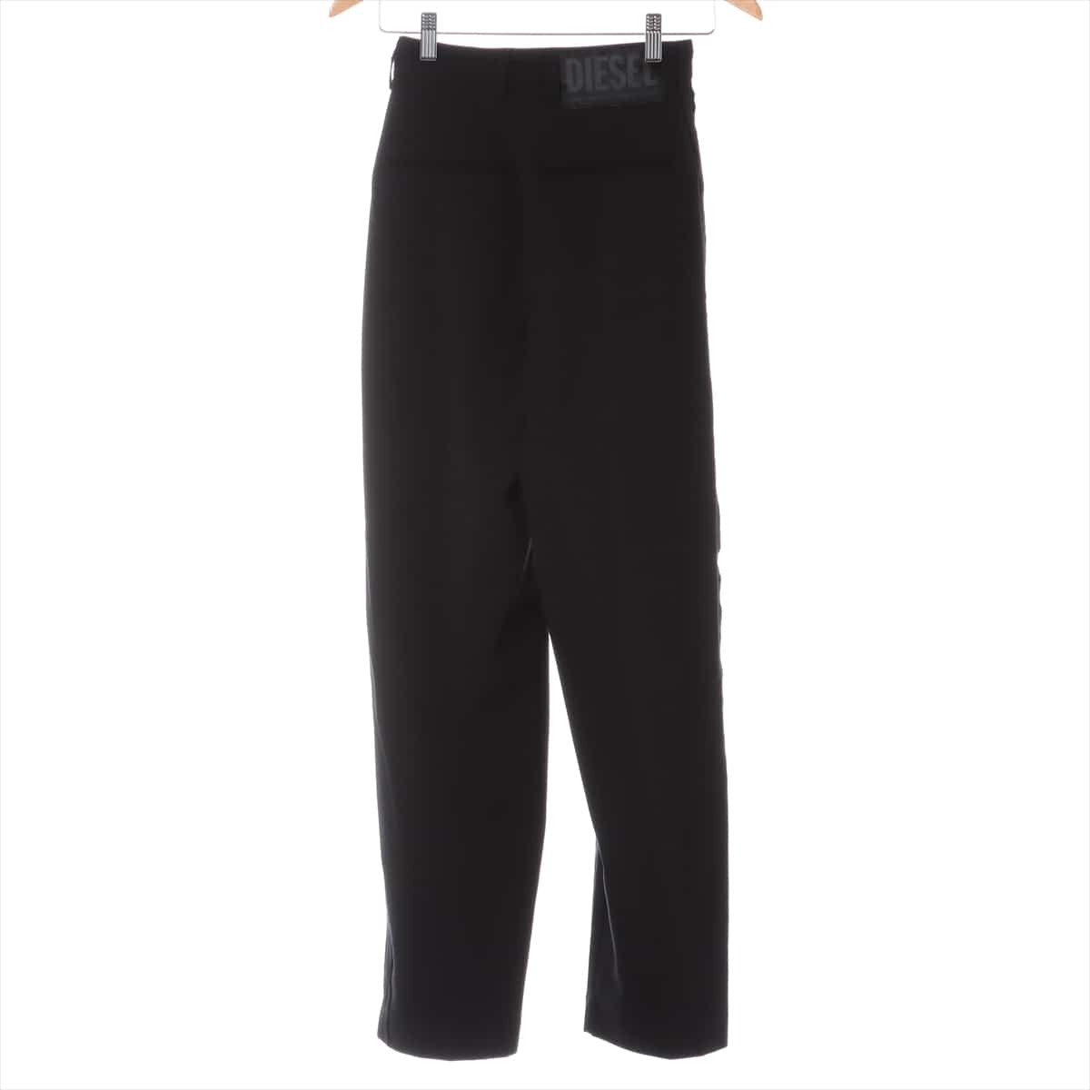 DIESEL Wool & polyester Pants 23 Men's Black  slitting