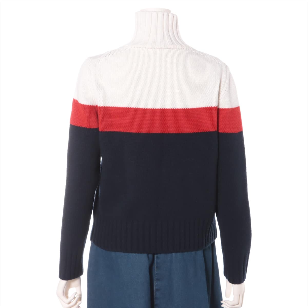 Moncler 19-year Wool & cashmere Sweater S Ladies' White x navy  Tricolor