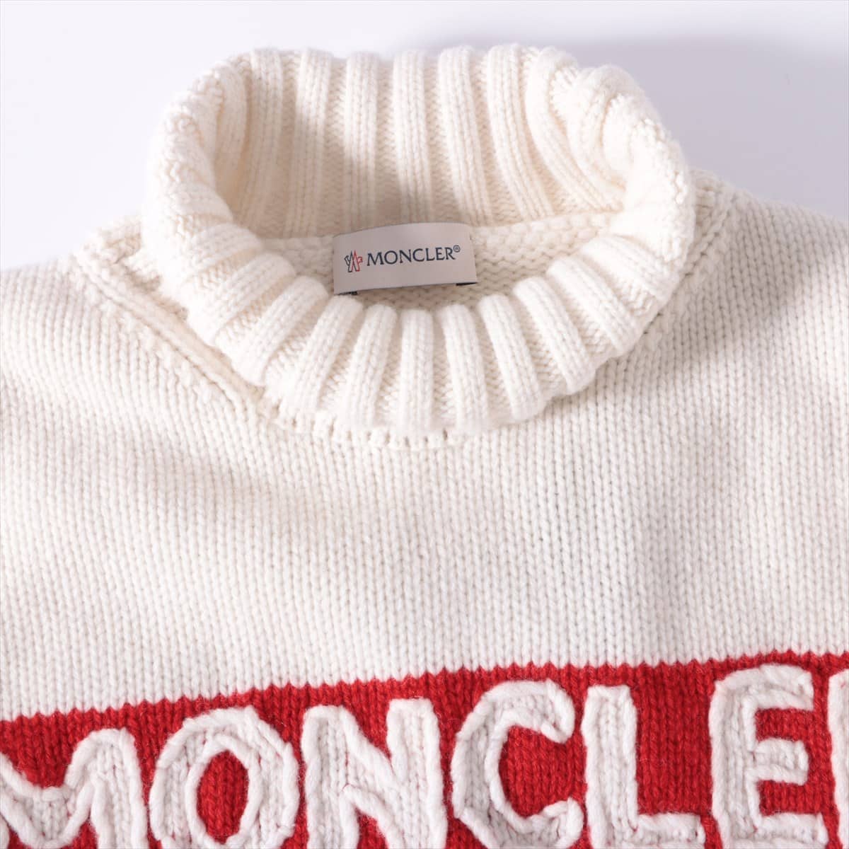 Moncler 19-year Wool & cashmere Sweater S Ladies' White x navy  Tricolor