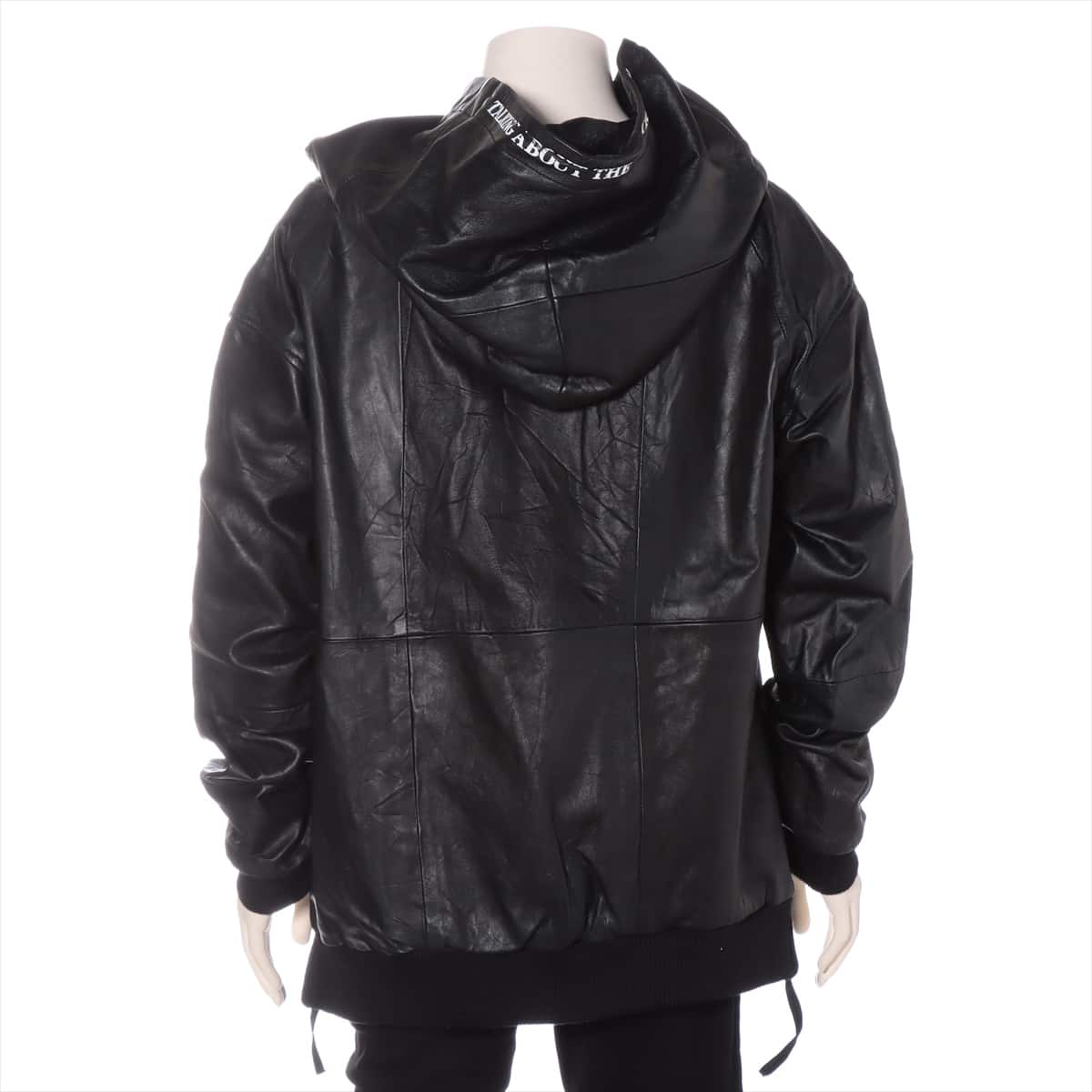 Talking About the Abstraction Leather Parker 3 Men's Black  Side zip