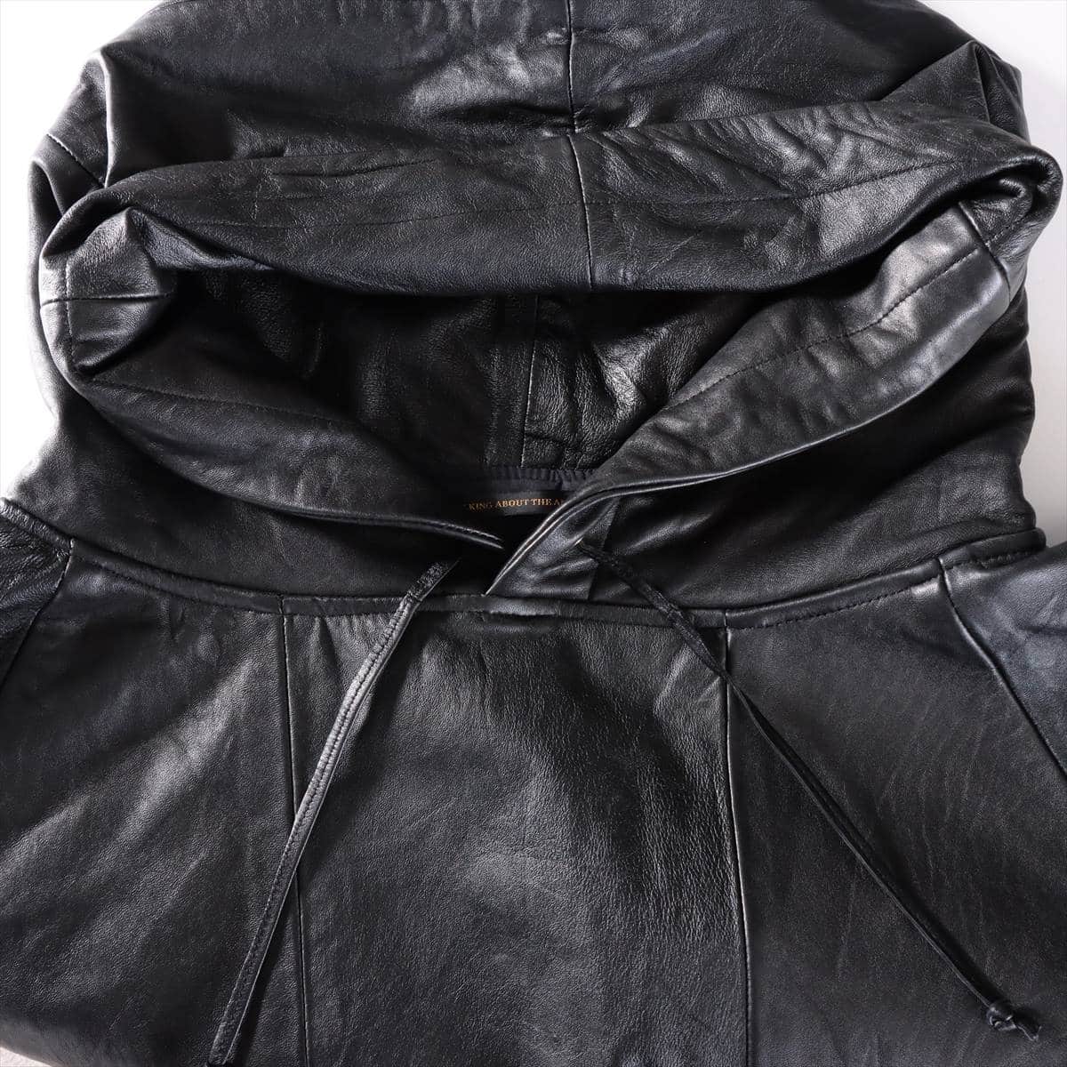 Talking About the Abstraction Leather Parker 3 Men's Black  Side zip