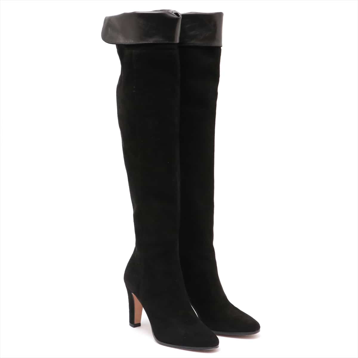 Jimmy Choo Suede & leather Long boots 36.5 Ladies' Black