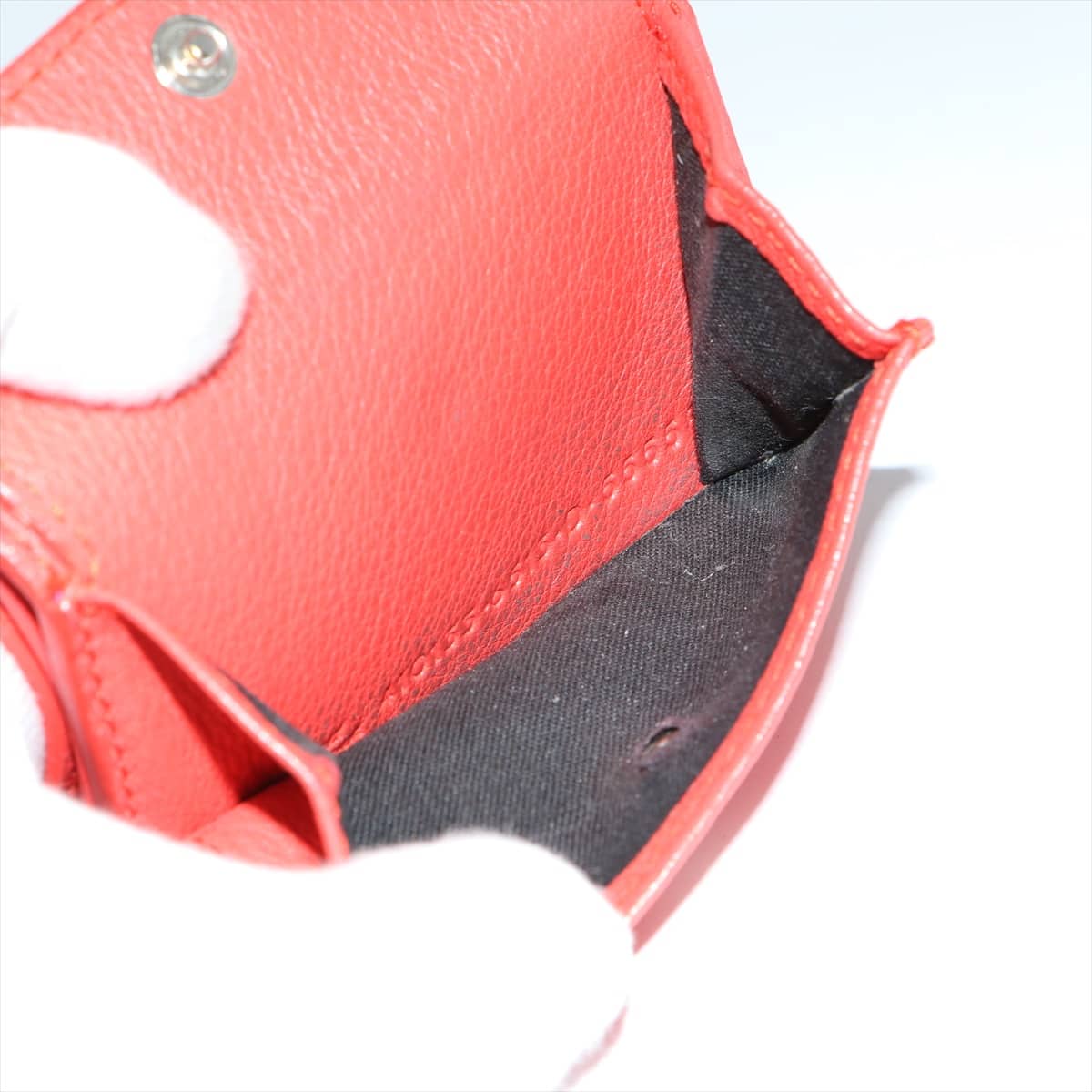 Balenciaga Logo 410133 Leather Wallet Red