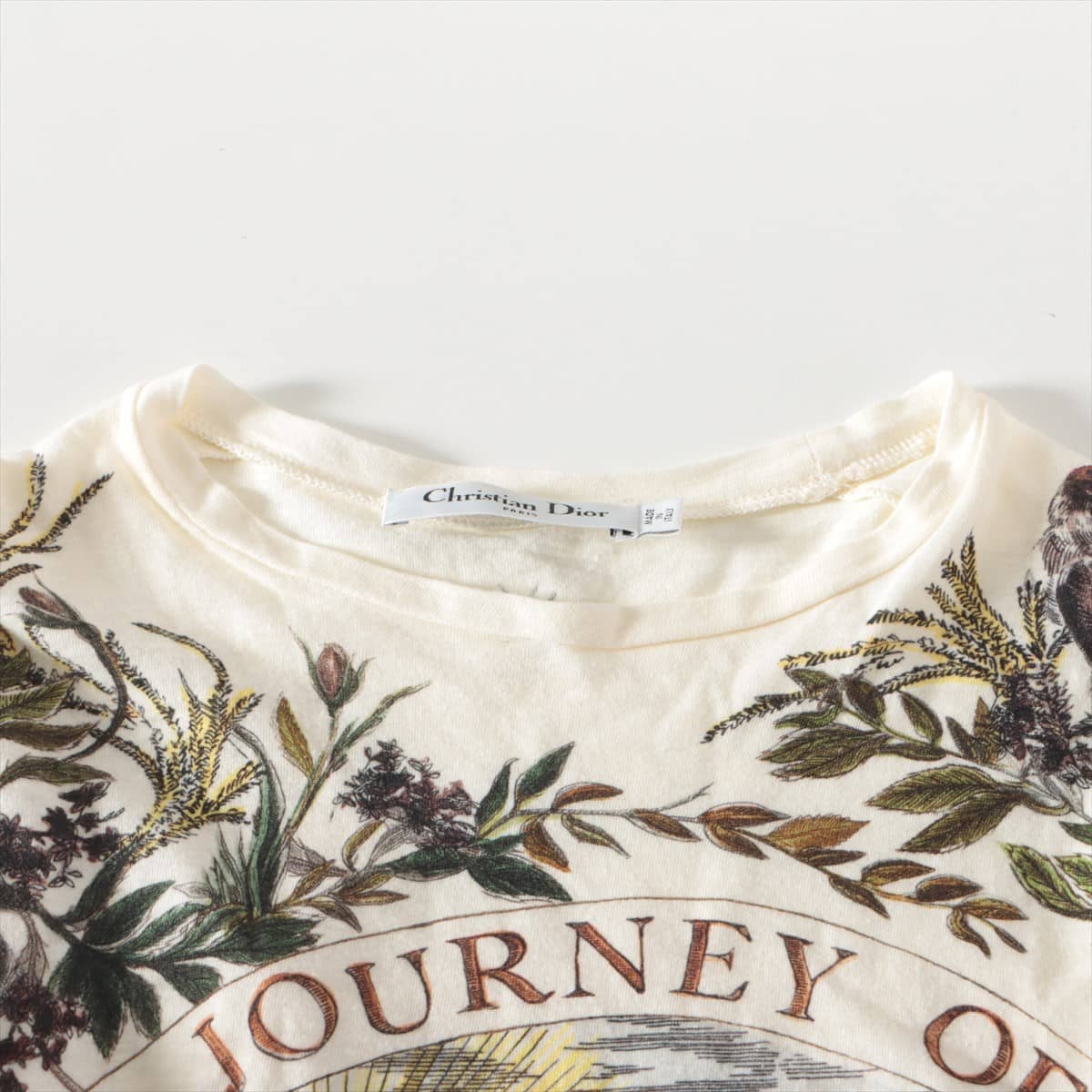 Christian Dior Cotton & linen T-shirt XS Ladies' Ivory  THE BRUTAL JOURNEY OF THE HEART There is an odor