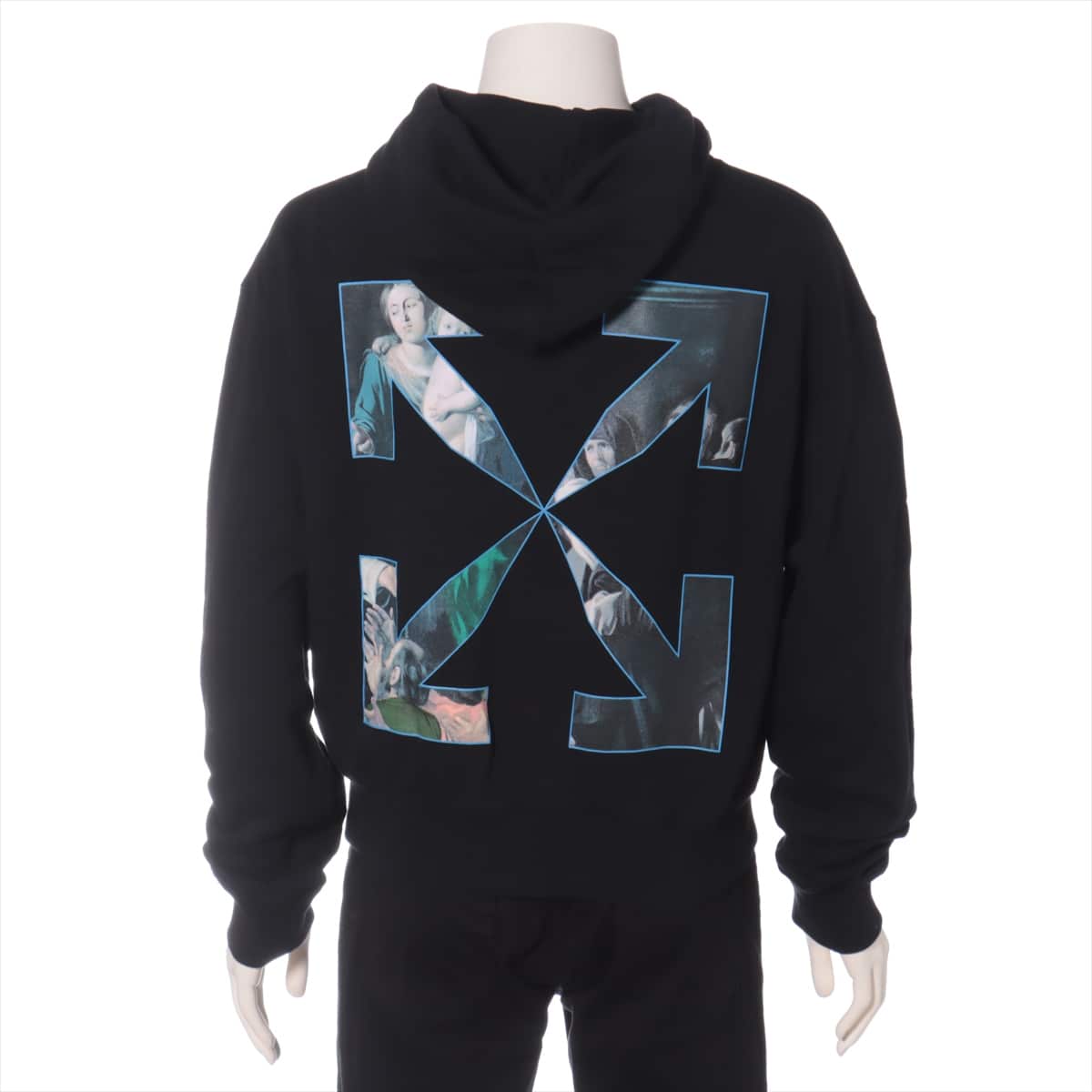 Off-White 20AW Cotton Parker XS Men's Black  CARAVAGGIO PAINTING OVER HOODIE