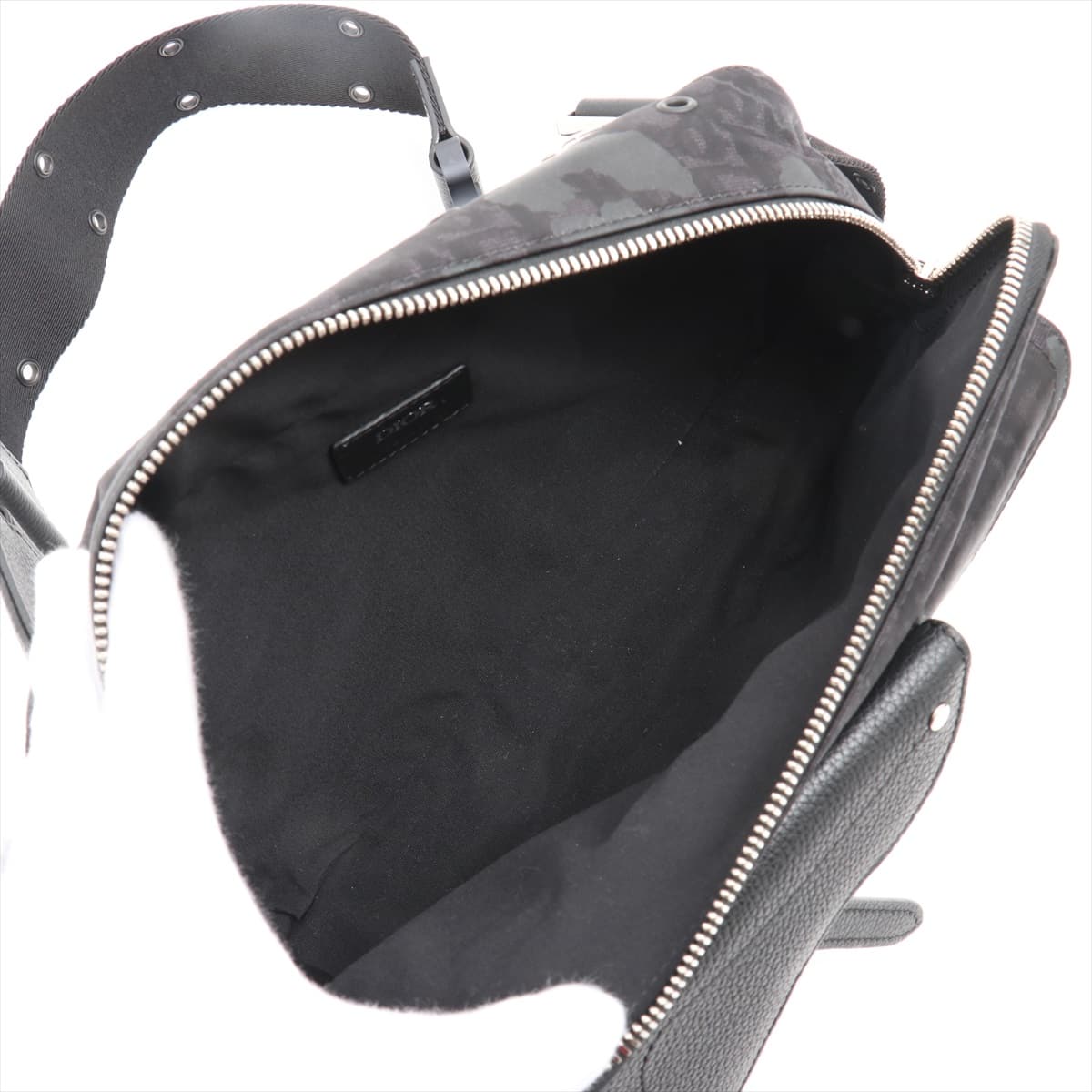 Christian Dior Trotter Saddle Canvas & leather Sling backpack Black