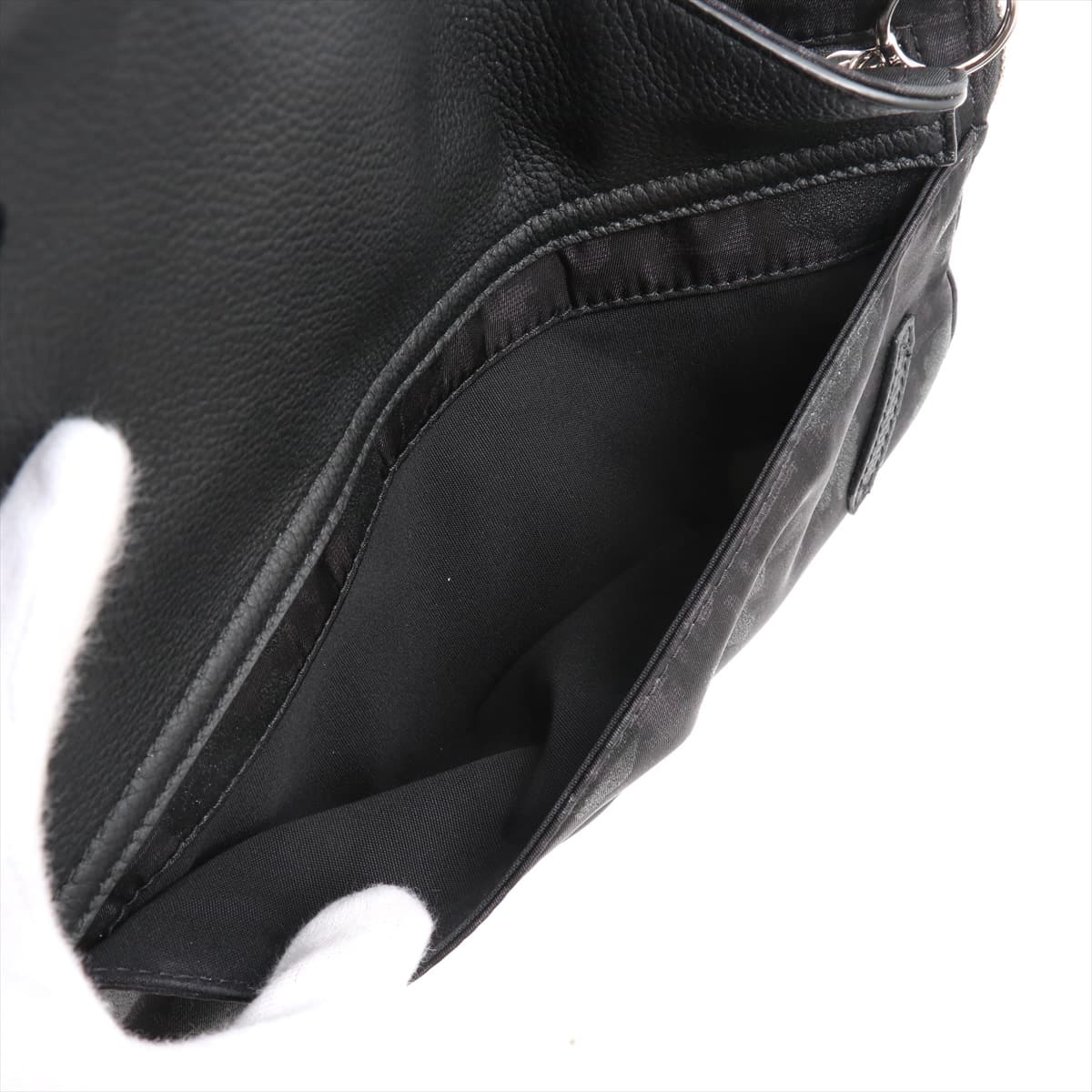Christian Dior Trotter Saddle Canvas & leather Sling backpack Black