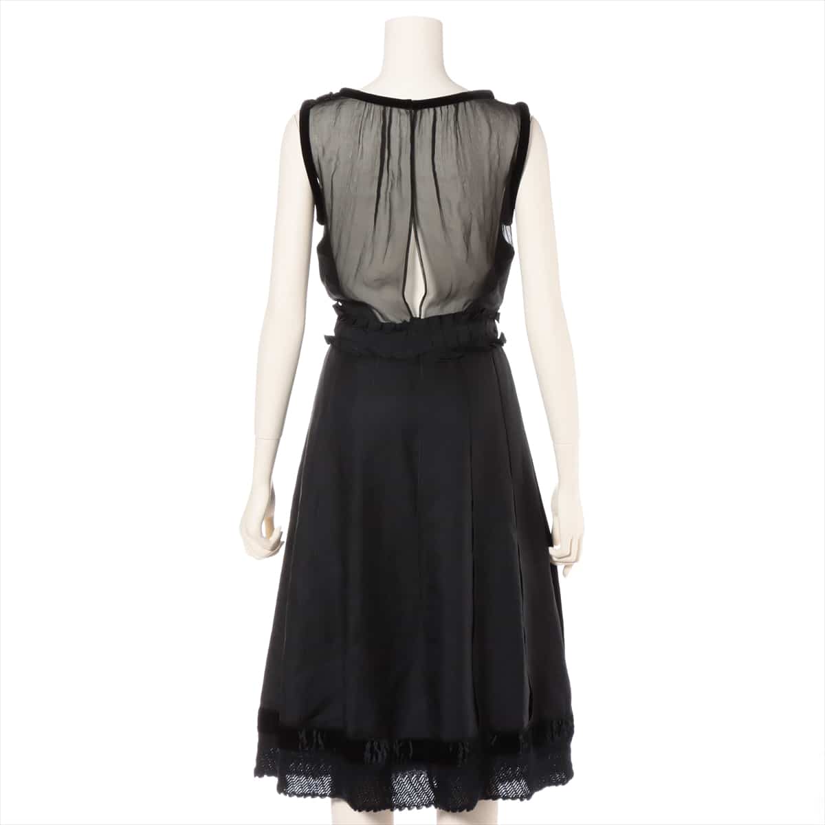 Louis Vuitton RW052A Wool & silk Sleeveless dress 36 Ladies' Black