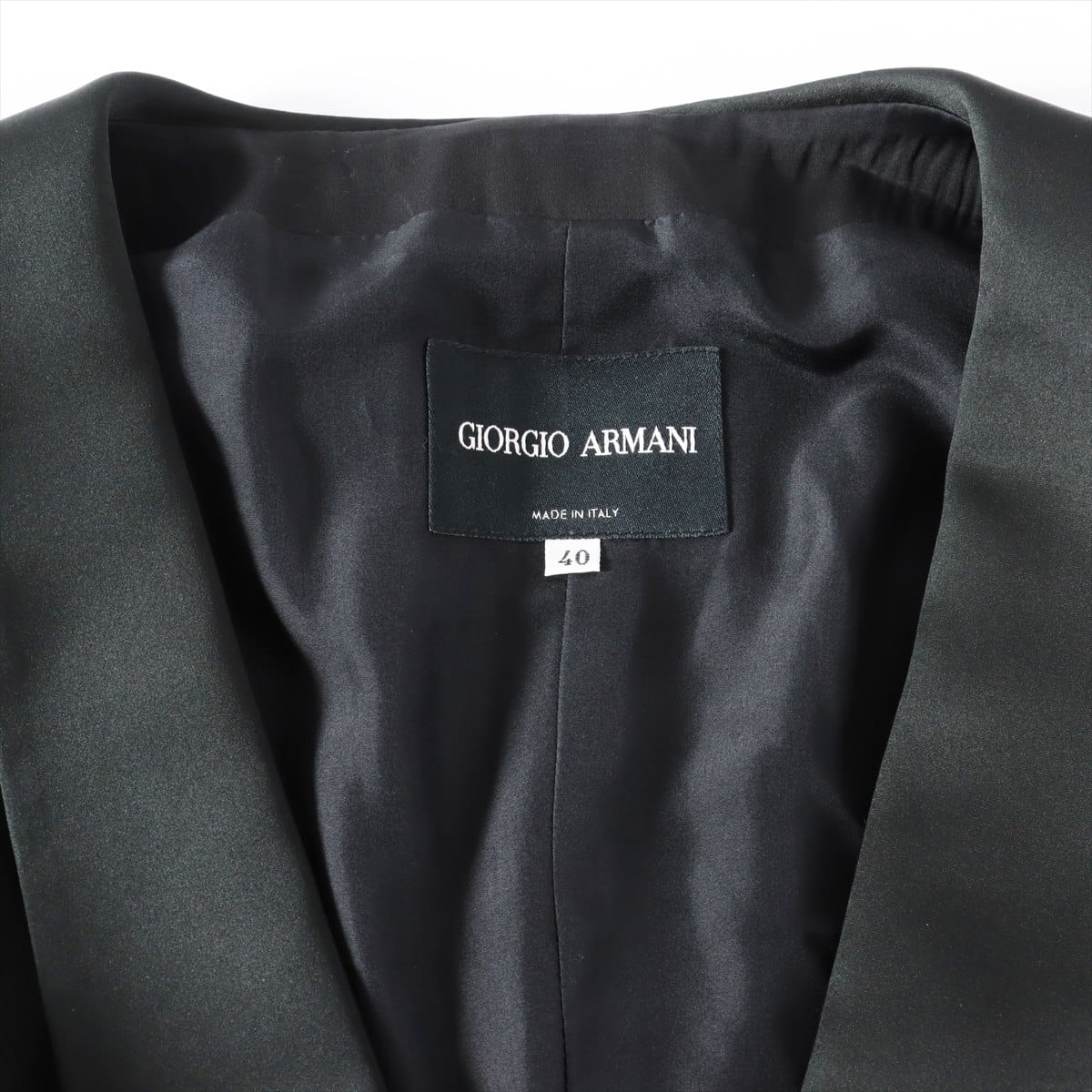 GIORGIO ARMANI Wool & silk Setup 40 Ladies' Black  shawl collar Short length