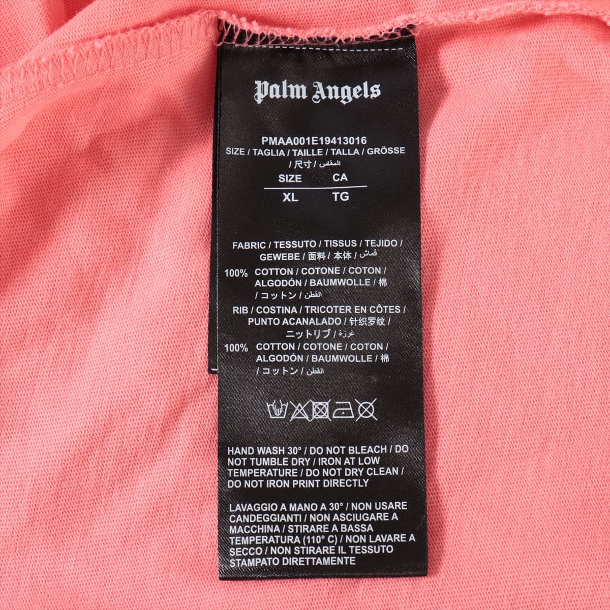 Palm Angels Cotton Long T shirts XL Men's Pink  Logo Print