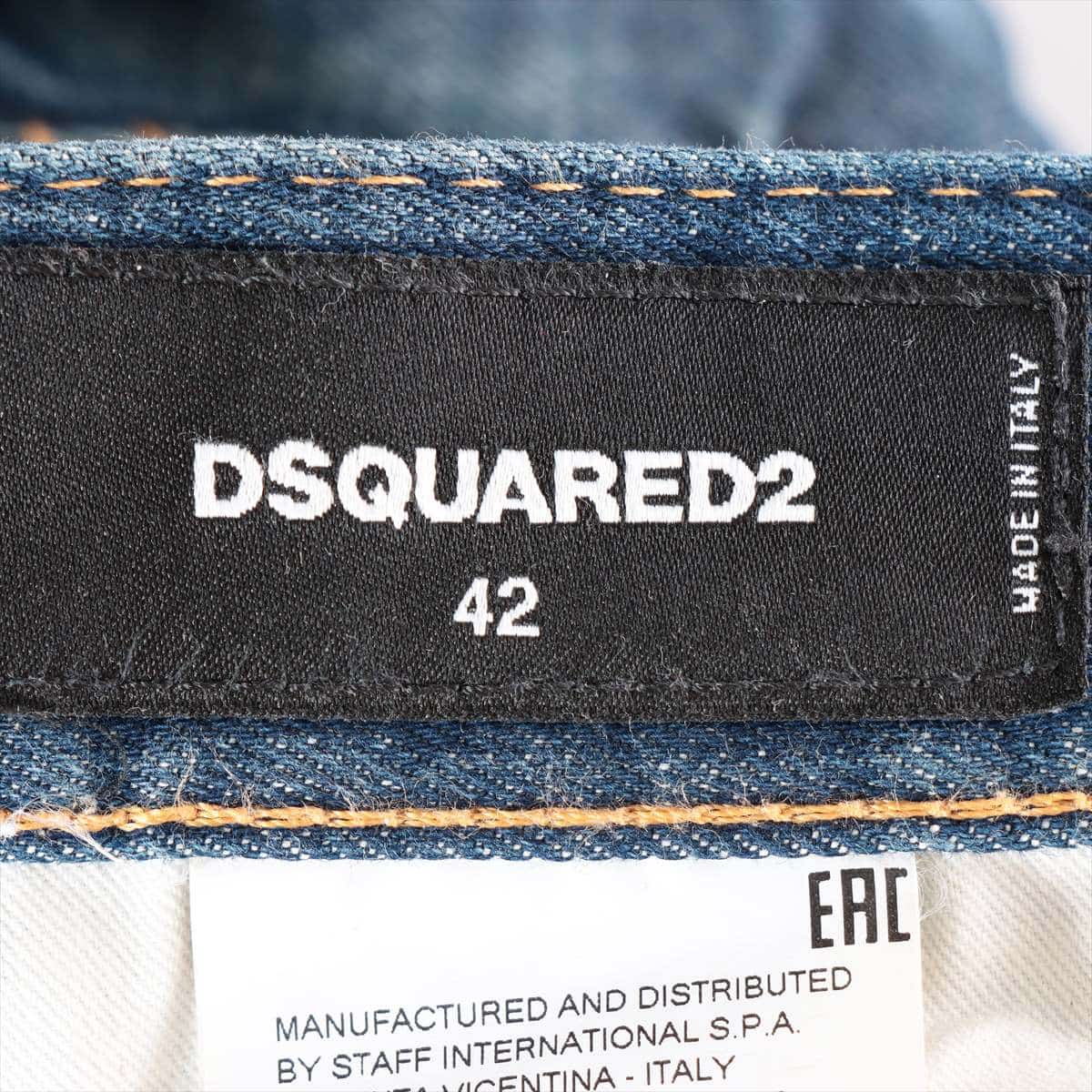 Dsquared² 19-year Cotton Denim pants 42 Men's Blue  Damage processing