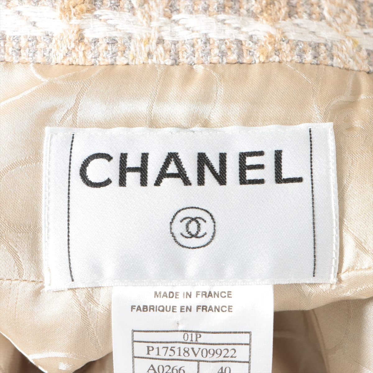 Chanel Coco Button 01P Tweed Vest 40 Ladies' Beige