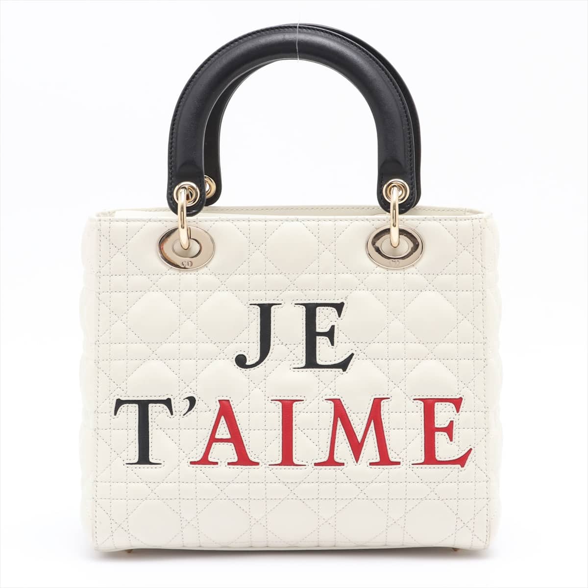 Christian Dior Lady Dior Cannage Amour Leather 2way handbag White