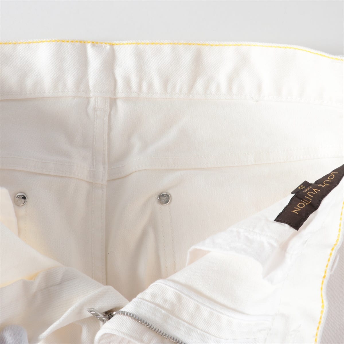 Louis Vuitton Cotton & polyurethane Denim pants 32 Men's White
