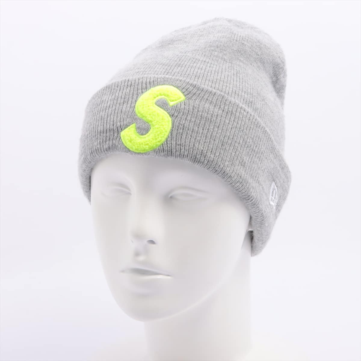 Supreme × New Era Knit cap Acrylic Grey