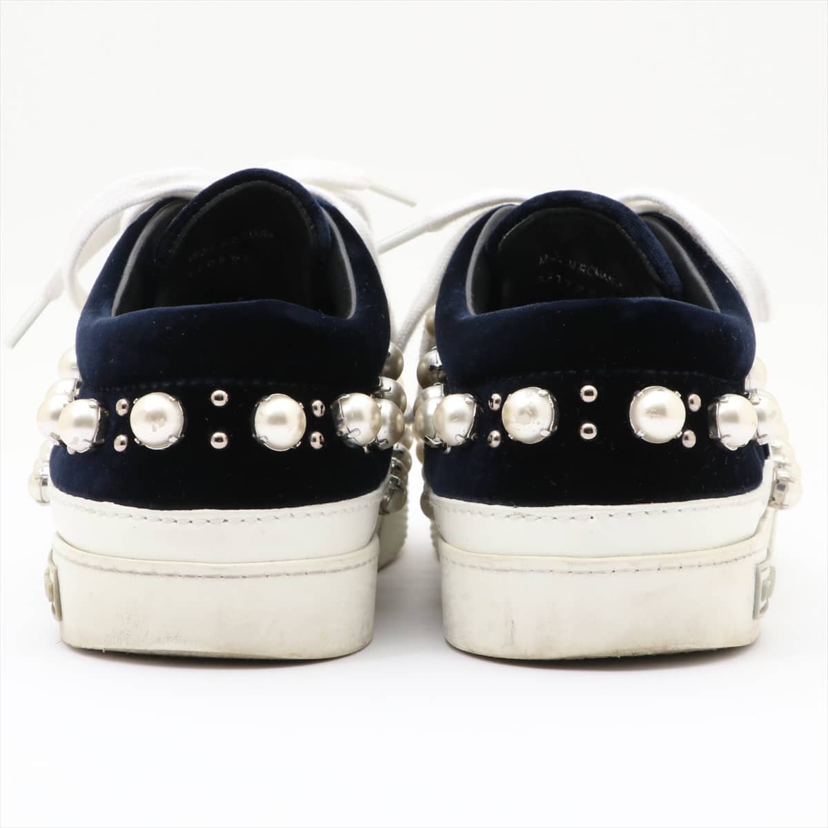Miu Miu Velour & leather Sneakers 35.5 Ladies' Navy blue