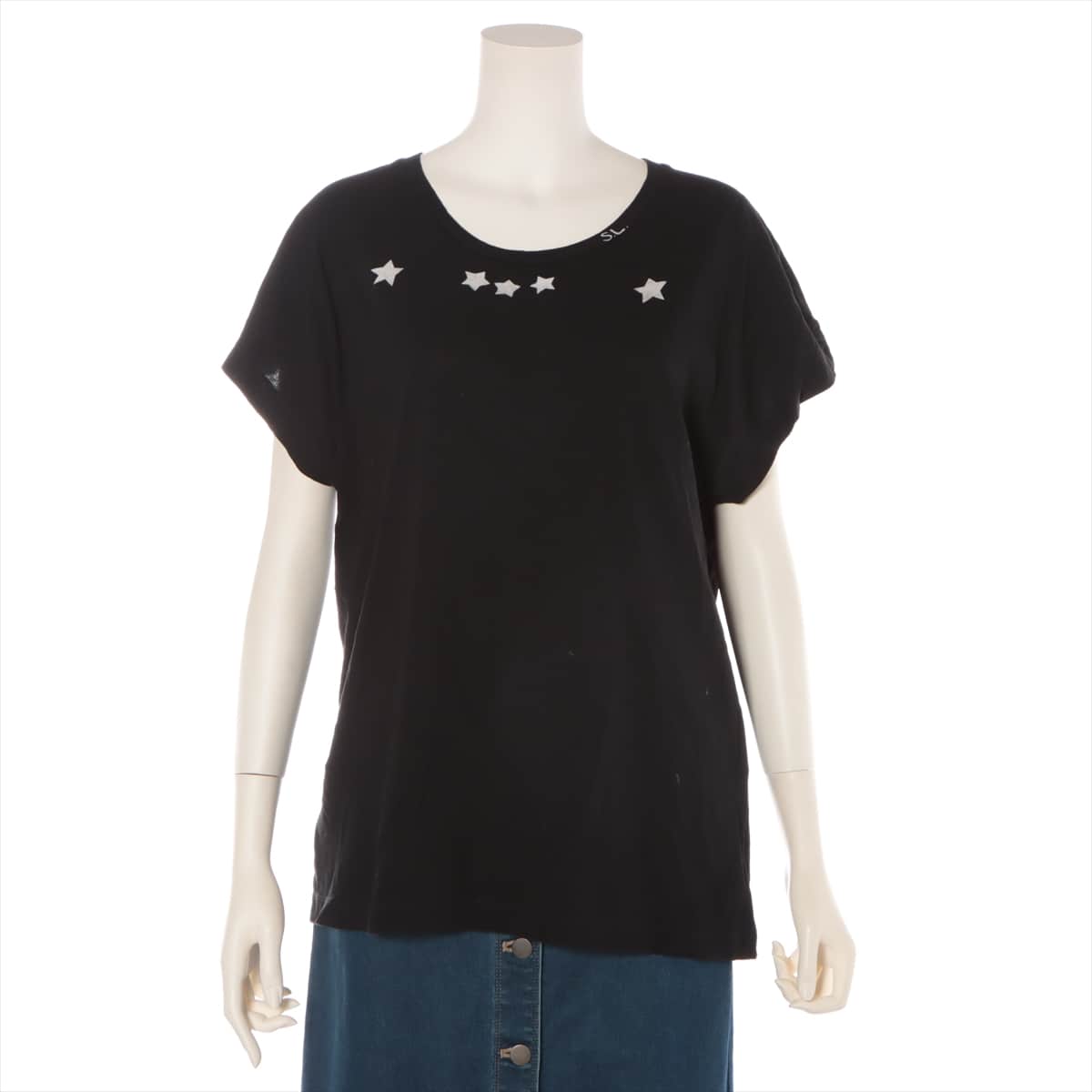 Saint Laurent Paris 15 years Cotton T-shirt S Ladies' Black  Star